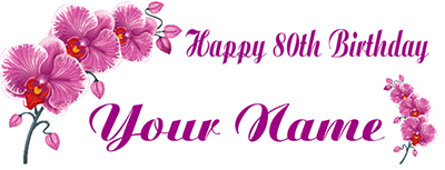 Birthday Banner Design - purple flower